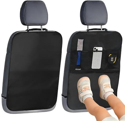 GWEOR 2 PCS Protection de Dossier de Voiture Enfants, Protection siege voiture, Protections de Sièges Arrière Voiture, Protections Dossier de Siège, Sièges Auto Avant Anti-Coup de Pied et Anti-Saleté