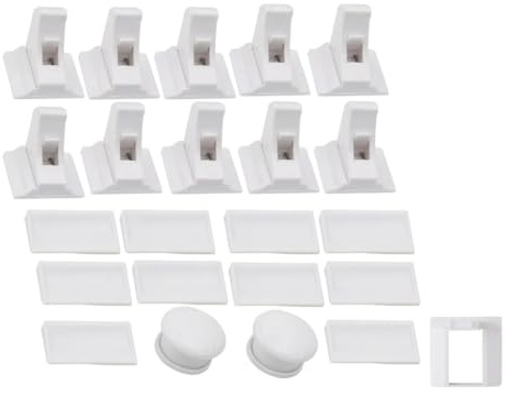 10x Magnetische Kindersicherungs-Schrankschlösser + 2 Schlüssel – Unsichtbarer Verschluss Ohne Bohren – Baby Schubladensicherungen für Schränke