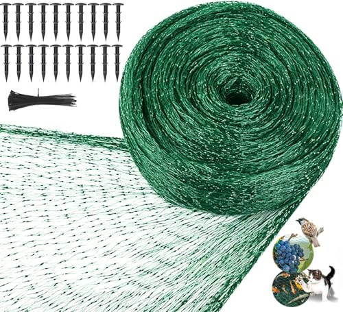 Filet Anti Oiseaux, 4X15m Filet de Jardin, Filet Anti Pigeon, Filet de Protection, Filet Jardin Potage Protéger Les Plantes, Fruits, Fleurs, Arbres, Maille Fines de 1.5x1.5cm