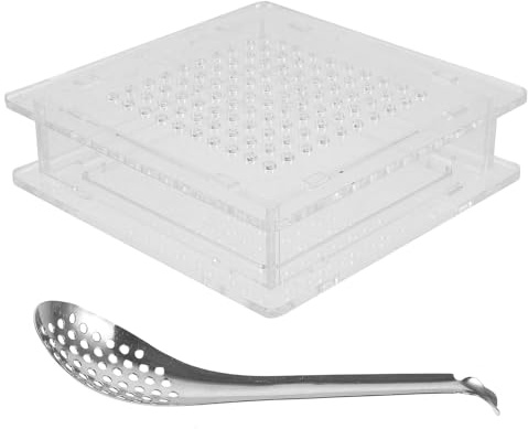 HAKIDZEL Kit de Gastronomía Molecular para Esferificación Fácil y Rápida Caja Dispensadora de Caviar de Plástico Reutilizable y Cuchara Pequeña de Acero Inoxidable