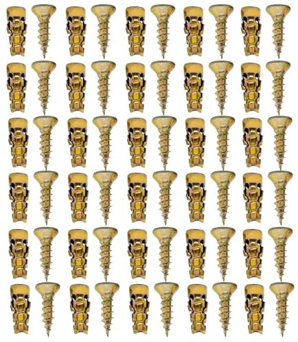 Kurzes Spreizdübel-Set | Stabile Befestigung aus Kohlenstoffstahl | Spreizdübel-Set für Schränke | für Fliesen, Stein, Holz, Beton, Hohlwände, Gipskarton, Kleiderschranktüren, Küchen