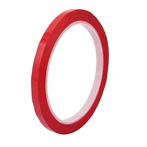 sourcing map Klebeband 6mm Breite 50M Länge Einseitig Elektrisches Isolierklebeband Rot