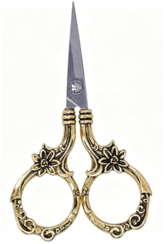 Stickereischere, Vintage-Schere 9CM Edelstahl-Schneiderschere, Nähschere, Antike Kreuzstich-Schneiderschere, Stickereischneiderschere, Gold Sharp Point Nähschere Für Handarbeiten, Nähen, Kunstwerk
