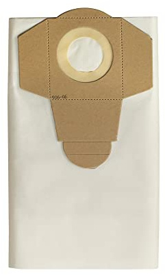 Vacmaster 951319 15L-16L Standard Filtration Dust Bags for Wet & Dry Vacuum Cleaners and Dust Extractors (5 Pack),White