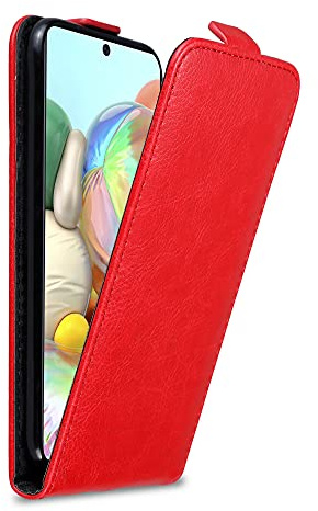 Cadorabo Custodia compatibile con Samsung Galaxy A71 4G in ROSSO MELA - Protezione in Stile Flip con Chiusura Magnetica - Case Cover Wallet Book Etui