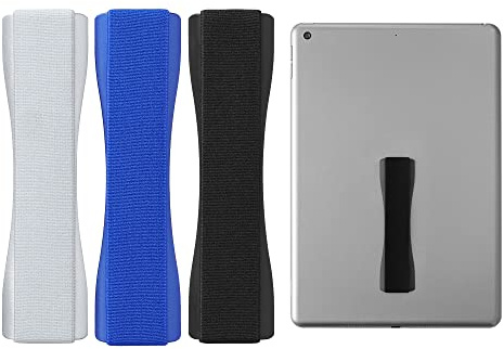 kwmobile 3X Tablet Fingerhalter Griff Halter - Selbstklebende Tablet PC Fingerhalterung kompatibel mit iPad Samsung Sony Tablets - Schwarz Dunkelblau Silber