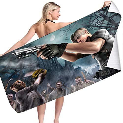 LRUD Residnt Evil Strandtuch Herren Groß 100x200,Badetuch XXL,Microfaser Handtücher,Reisehandtuch | Reise, Strand,sporthandtuch Capco (A05,70x140cm)