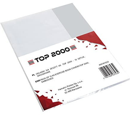10er Packung Heft/Buch -Hüllen DIN-A5, transparent, genarbt, recyclebares Polypropylen 0,09 mm Extra-Stark TOP-2000