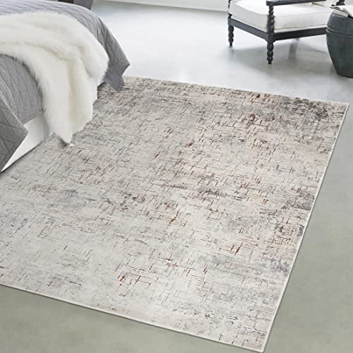 Mazovia Teppich Wohnzimmer 120x170cm Creme Abstrakt Weich Pflegeleicht | Teppich für Schlafzimmer Esszimmer Büro Beige Fußbodenheizungsgeeignet Reinigungsmittelbeständig Mittelflor Synthetisch