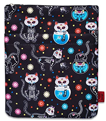 Buchhülle für Buchliebhaber, Buchschoner für Taschenbücher, waschbarer Stoff, Buchhüllen mit Reißverschluss, Größe M, 27,9 x 22,6 cm