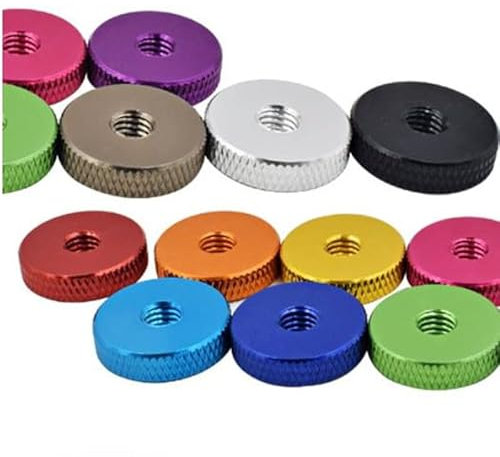 10 Stück Aluminium-Rändelmutter M3 M4 M5 M6 Aluminium-Rändelmutter Rändelmuttern zum Verriegeln von Aluminium-Handmuttern-M4, Schwarz