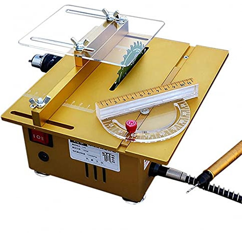 BrolEo Mini scie à Table, Tour à Bois Fait à la Main, modèle de Bricolage, scie à découper, Machine à Couper Les métaux, polisseuse électrique