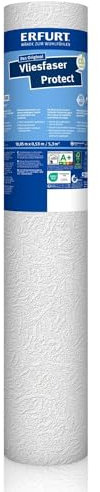 Erfurt Vliesfaser Protect 209 Weiß überstreichbare Vliestapete weisse Strukturtapete 1 Rolle 10.05 x 0.53m