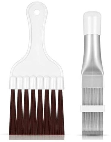 GNHG 2 Stück Reinigungsbürsten, Kühlschrankreiniger, Wäschetrockner-Lamellenreiniger, Klimaanlagen-Kamm, Metalllamellen-Verdampfer-Kühler-Reparaturwerkzeug, Lamellen-Reinigungsbürste