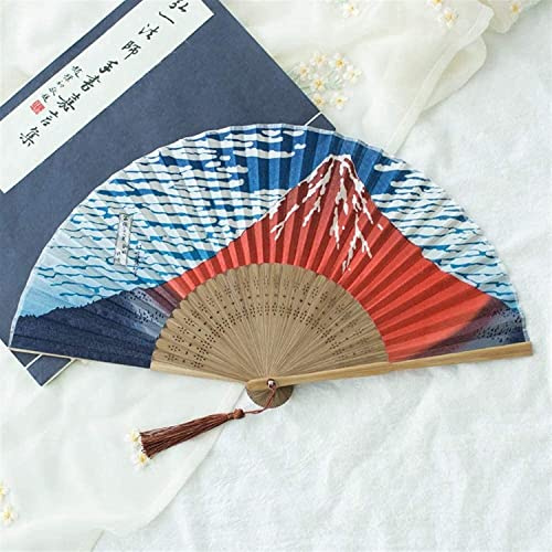 Ventilatori pieghevoli Cina, Cinese Pieghevole Fan Delicato Faltfächer Ventilatore a mano Faltfächer Classico fiore di ciliegio giapponese Scomparti pieghevoli di seta antica Lingjuan craftspans