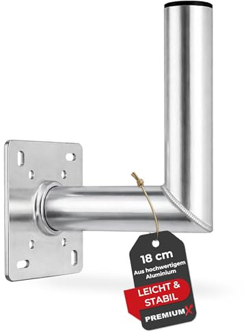 Premium X 18cm Wandhalter ALU SAT Wandhalterung für Satellitenschüssel Aluminium Satelliten-Antenne Halterung Wand-Halter