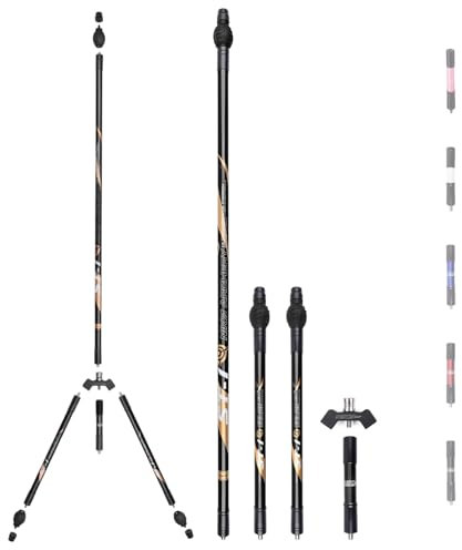 HNZMDY 30” Bogenschießen Carbon Bogen Stabilisator Stange - mit 35/40 Grad V-Stange Stabilisierer System Stabilisator Komplett System für Recurvebögen Compound Bogen (Schwarz, 35°)
