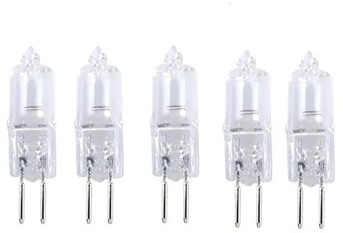 JZLBBC Lámpara Cápsula G5.3 12V 35W Lámpara Cabeza Espejo Bajo Voltaje Regulable Bombillas Halogenas G5.3 Blanco Cálido,100W,5Pc