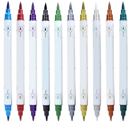 10 penne a doppia punta per nail art, penne per graffiti per nail art, strumenti per nail art, penne per vernice impermeabili ad asciugatura rapida, penne per decorazioni per nail art