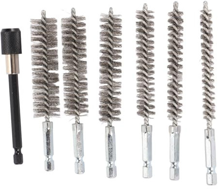Cepillo de Alambre de Acero Inoxidable de 7 Piezas para Limpieza de Taladros Eléctricos, Juego de Cepillos Fuertes con Cepillo de Limpieza de Orificios de Acero Inoxidable Fino