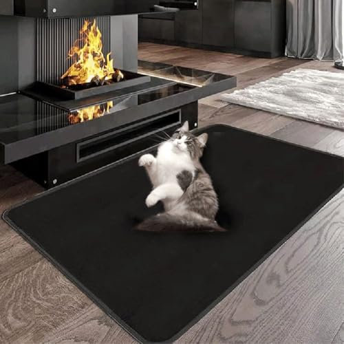 Tapis de cheminée ignifuge, tapis de protection en fibre de verre pour cheminée intérieure et poêle (B)