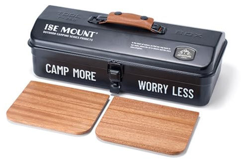 HUIOP Caja de almacenamiento de herramientas para exteriores, caja de mano portátil para Picnic y acampada, caja de almacenamiento de herramientas de Metal con asa, caja de almacenamiento de artículos