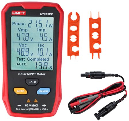Buyweek MPPT Solarpanel Tester, 800W Photovoltaik Multimeter mit LCD-Display, kein Strom erforderlich, für PV Solar Panel Fehlerbehebung Leerlaufspannung Tester