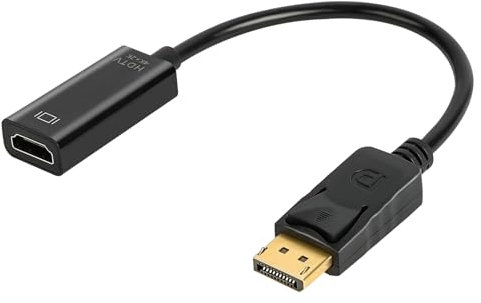 AXFEE Adattatore da Displayport a HDMI, 1Pezzi Adattatore HDMI Da 4K con Supporto Audio 4K, Supporta HDTV, Proiettore, Monitor, Desktop, Laptop