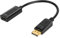 AXFEE 1 Pieza Adaptador Displayport a HDMI, 4K Cable Displayport a Hdmi, DP (Puerto de Pantalla) Convertidor Macho a Hdmi Hembra, Compatible para Lenovo, DELL, HP, PC, proyector, TV, Negro