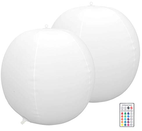 Kugellampe, LED-Solar-Kugellampe, Ferngesteuerte Farbwechsel-Pool-Kugellampe, Pool-Schwimmlicht, Solar-Lichtkugeln, Kugel-Außenlampe mit Aufblasbarem Schlauch für Rasen, Strand,