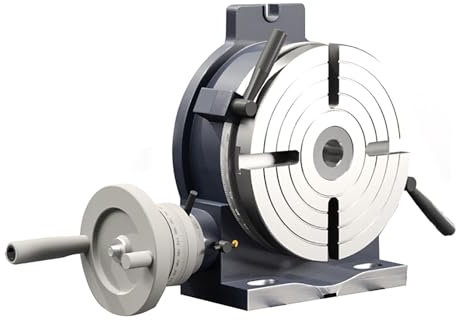 QQXUAN Rotary Table,5/6/8/10Inch Machine Vertical and Horizontal Indexing Table, Rotary Table Indexing Head,Table for milling, Drilling, Grinding and Boring Machines(8in/200mm)