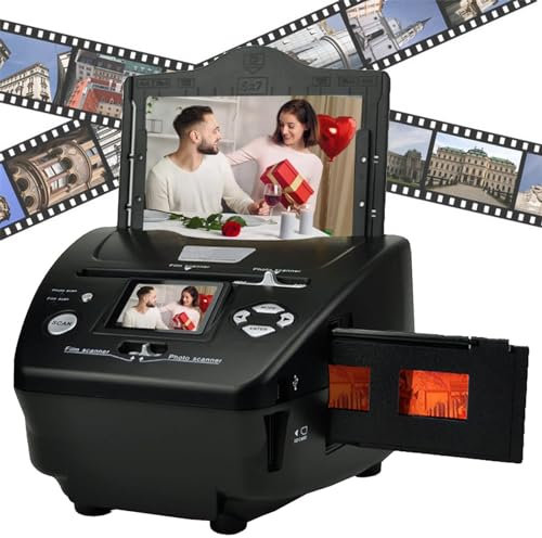 LXWKAI Scanner per pellicole e Diapositive, convertitore Digitale per pellicole, Scanner per Foto e pellicole da 8,1 megapixel, Scanner per Foto con 135 Negativi, visualizzazioni sul Computer o USB