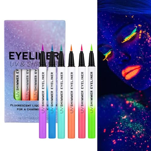 Eyeliners che Brillano al Buio | Scintillio Brillante Eyeliner Impermeabile - Trucco Brillante Naturale Applicazione Comoda E Lunga Durata Per Donne E Ragazze Party E Giornata