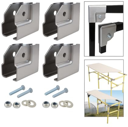 FLUXI-TECH Raccord en L pour Tube Carré Métal – Connecteur de Structure – Support de Fixation avec Boulons – Compatible 20×20 mm, 25×25 mm, 30×30 mm – Lot de 4 – Assemblage Sans Soudure (30x30mm)