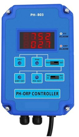 Kit d'analyse de sol, Contrôleur de pH/ORP 2 en 1, moniteur numérique Redox avec relais de puissance de sortie, électrode de contrôle, sonde BNC for plantes hydroponiques,Durable