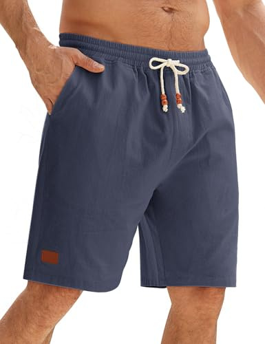 Lonya Pantaloncini Uomo Cotone Bermuda Estivi Spiaggia Causal ed Eleganti Shorts con Cordino Regolabile