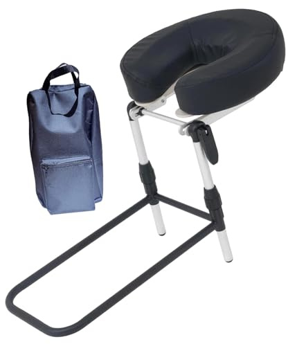 Harilla Home Mattress Top Massage Kit Multifunctional Ajustable Foldable Massage Headrest Table Face Cradle Cushion for Bed Home, Face Down Pillow After Eye Surgery, SPA Salon, Black with Bag