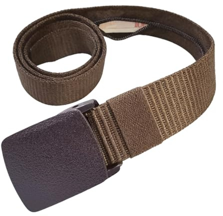 BLPRKOT Cinturón de Seguridad con Bolsillo, 120cm con Cremallera para Guardar, Cartera Oculta y Compartimento Secreto Antirrobo de Viaje para Esconder Dinero