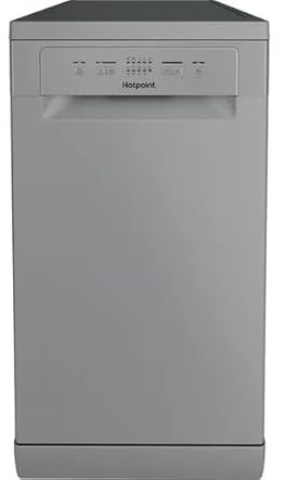 HP2FE10CS90SUK Slimline Freestanding Dishwasher – Silver, 45 cm, 10 Place Settings, E Rated, Adjustable Baskets & Rapid 30 Wash – Perfect for Small Kitchens
