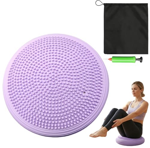 Balance Kissen 34cm inkl. Pumpe - Ergonomisches Wackelkissen für Bürostuhl & Rückentraining - Orthopädisches Ballkissen zur Stärkung der Core Muskulatur - Luftkissen für Fitness Yoga