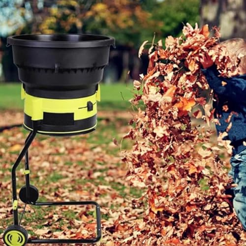 Electric Garden Shredder with Reversible Steel Blades, Large Funnel Opening, Safety Shut-Off, Wheels, and Debris Bag for Leaves and Branches