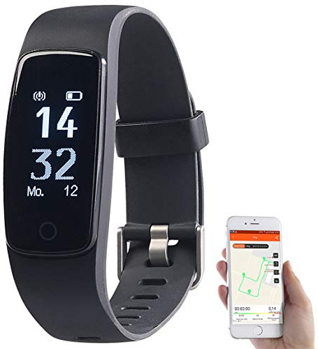 Newgen Medicals Pulsuhr ohne Brustgurt: GPS-Fitness-Armband mit XL-Touch-Display, 14 Sportarten, IP68 (Smartwatch Streckenaufzeichnung, Fitness-Uhr wasserdicht)