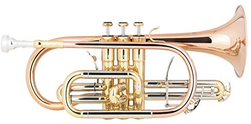 Lechgold CR-18L Bb-Kornett - Mundrohr und Schallstück aus Goldmessing - Edelstahl-Ventile - inkl. Leichtkoffer - lackiert