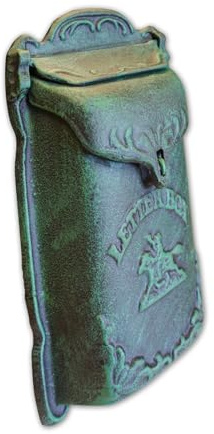 NACH Locking Mailbox, 7. 6 x 3 x 12. 8 inch, Antique Green Mailbox, Waterproof Mailboxes for Outside Wall Mount - The Cara Lockable Mailbox