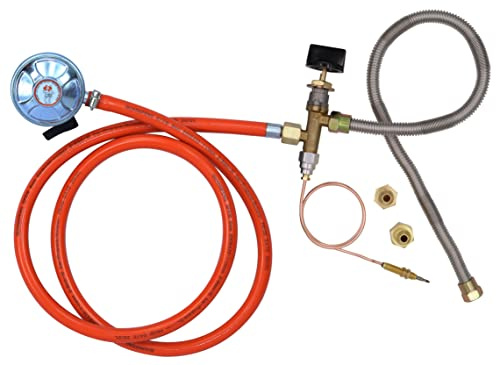 METER STAR CE-geprüfte Teile Propan-Feuerstelle/Kamin-Teile Gas-Steuerventil-System Reglerventil mit 27mm 37mbar aufsteckbarem Propan-Durchflussregler und Schlauch