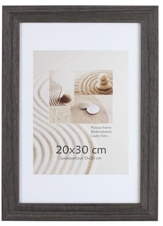 KM FOTO Bilderrahmen Holz Plexi Acryl Rahmen quadratisch Collage Wanddeko Poster S215: Farbe: Grau | Format: 29,7x42 A3