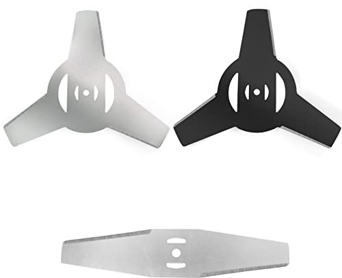 IRmm 3 Pack Grass Trimmer Blade Heads Replacements, 3Teeth Blade & 1 Metal Brush Cutter Blade, Weed Eater Blade for Electric Lawn Mower, Grass Trimmers