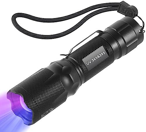 TNATRA UV 365nm 395nm Blacklight Flashlight for UV Glue Curing,Rocks & Minerals Hunting,Pet Stain Detector,Scorpion Finder, Dry Stain, Portable,Zoomable Handheld Ultraviolet Flashlight Black Light