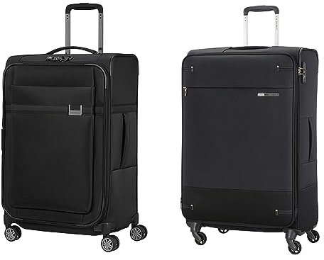 Samsonite Airea - Spinner L erweiterbar, Koffer, 78 cm, 111.5/120 L, Schwarz (Black) & Base Boost - Spinner L Erweiterbar Koffer, 78 cm, 105/112.5 L, Schwarz (Black)
