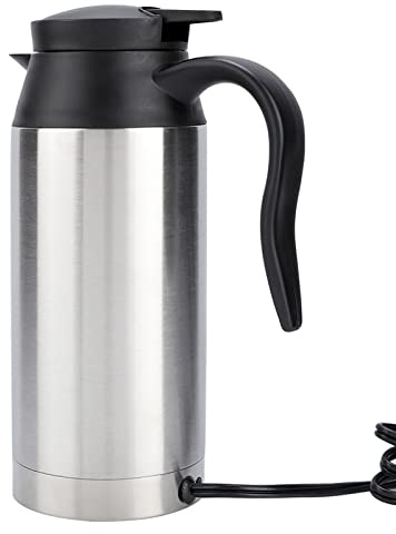 Bouilloire de Voiture 12 V Bouilloire électrique en Acier Inoxydable de 750 ml Bouilloire Portable Pour Voyage Tasse Chauffante pour eau Chaude, Café, Voyage, Utilisation à la Maison